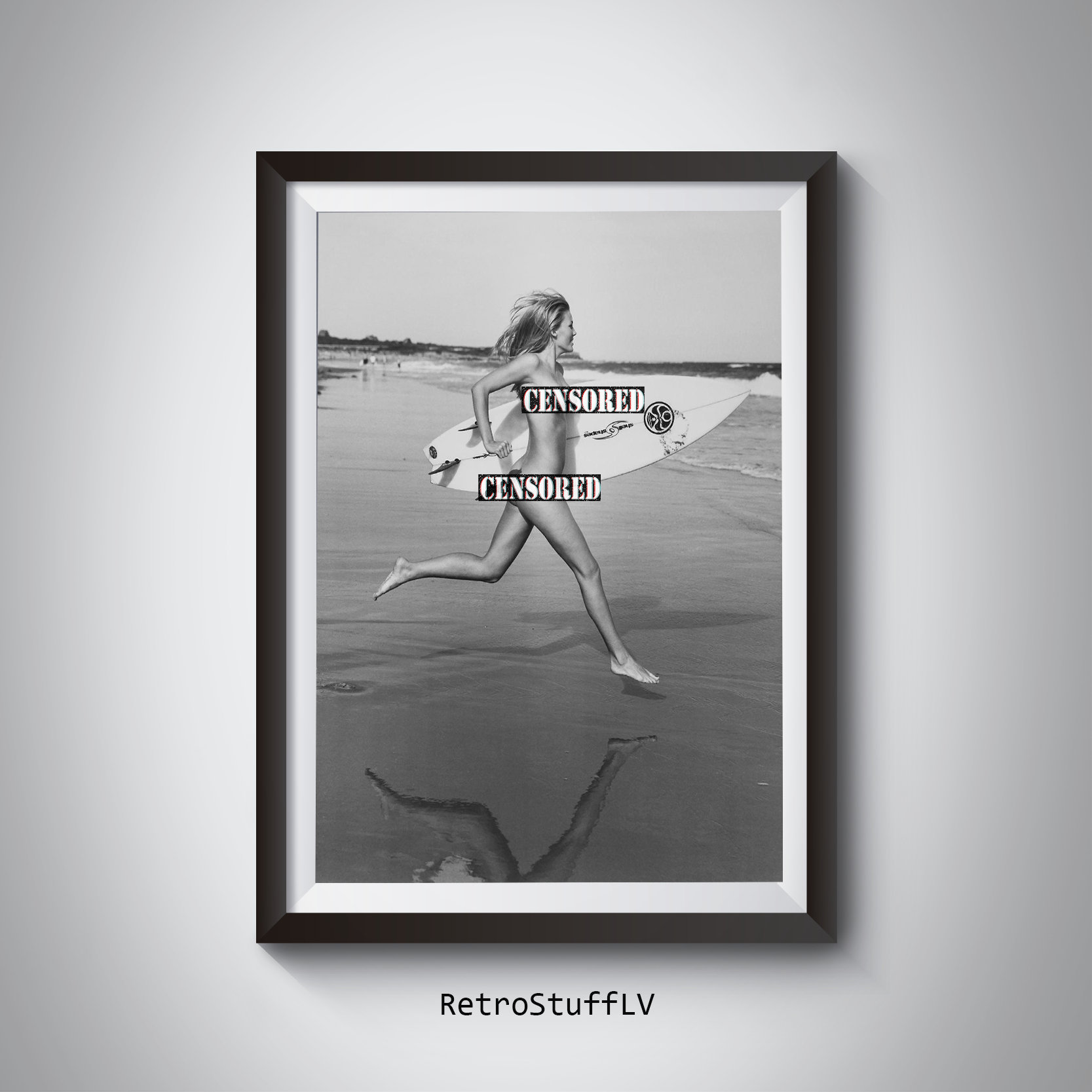Nude Surfer Nude Surfer Girl Surfing Poster Unframed Etsy UK