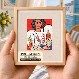 Matisse Romanian Blouse Cross Stitch Pattern – Modern Art Embroidery PDF (Instant Download)