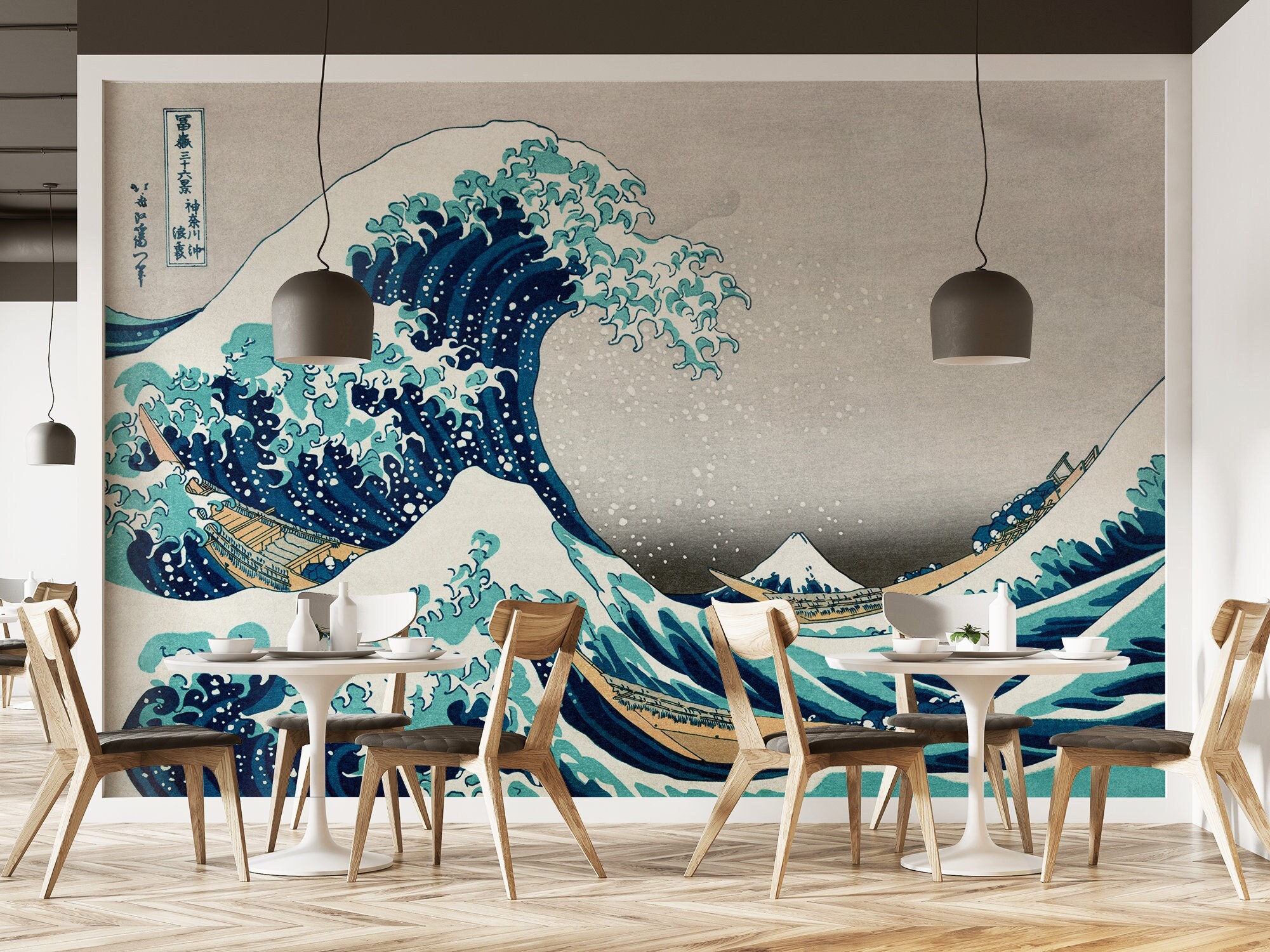 Vintage Painting Wall Mural | Japanese Seascape Art Wallpaper | Easy ...