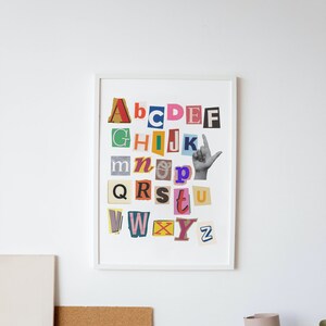 Wall art - poster - Alphabet - collage - digital art print