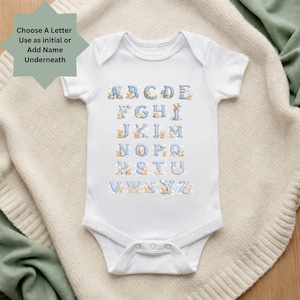 Personalised Baby Initial Outfit, Custom Name Baby Bodysuit, Newborn Announcement Outfit, Baby Shower Gift, Coming Home Outfit, Baby Vest UK