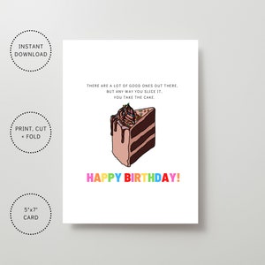 Cartão de aniversário para impressão - 30º aniversário - 40º aniversário - Download digital - Cartão de aniversário - Cartão de aniversário para esposa - Cartão de aniversário engraçado