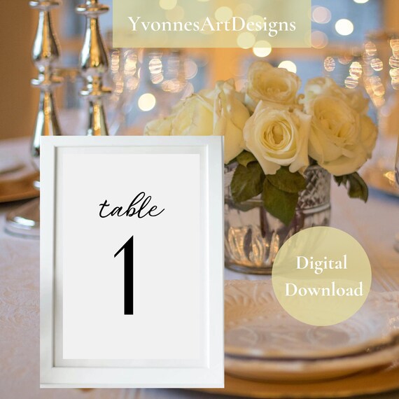 Wedding Table Numbers Printable Template 1-30minimalist - Etsy