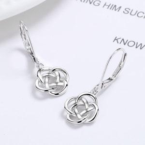 Sterling Silver Celtic Leverback Earrings