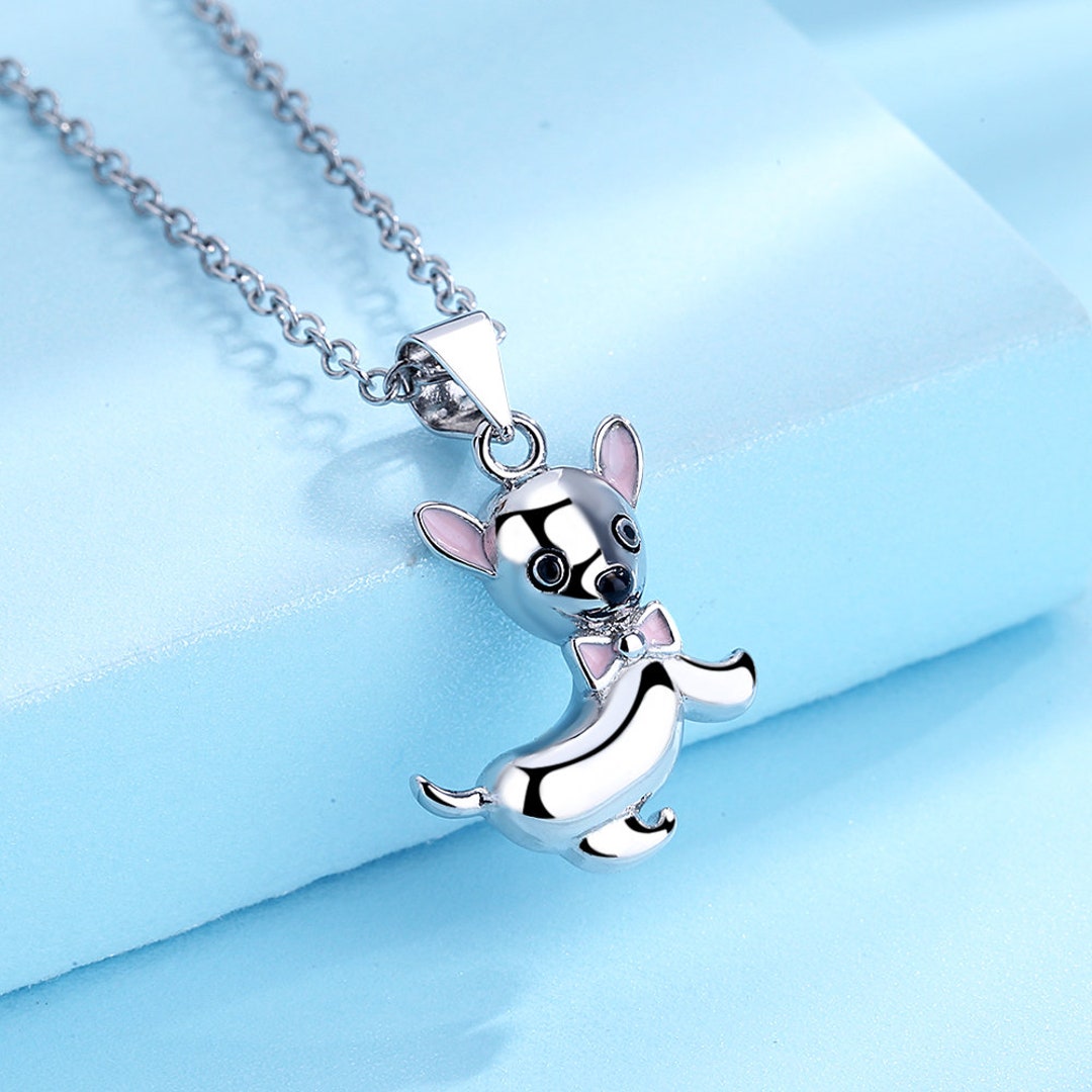Sterling Silver Chihuahua Dog Necklace Etsy
