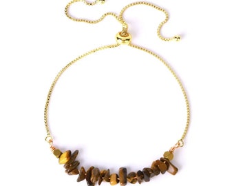 Adjustable Natural Tiger Eye Bracelet