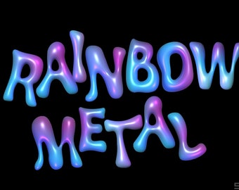 SD_3D RainbowMetal - Alphabet Clipart, PNG Clip Art, Vector File- | Instant Digital Download