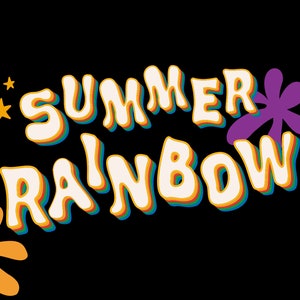 SD_70sSummer_Rainbow Clipart Alphabet Clipart, PNG Clip Art, Vector File Instant Digital Download image 1