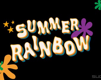 SD_70sSummer_Rainbow Clipart - Alphabet Clipart, PNG Clip Art, Vector File- | Instant Digital Download