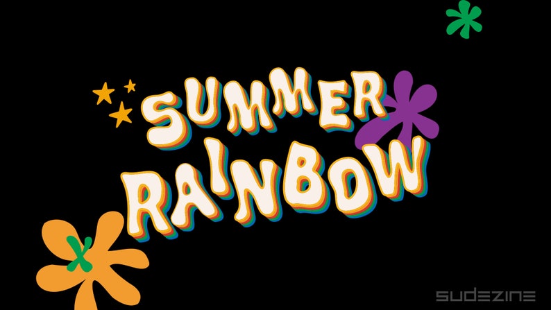 SD_70sSummer_Rainbow Clipart Alphabet Clipart, PNG Clip Art, Vector File Instant Digital Download image 1