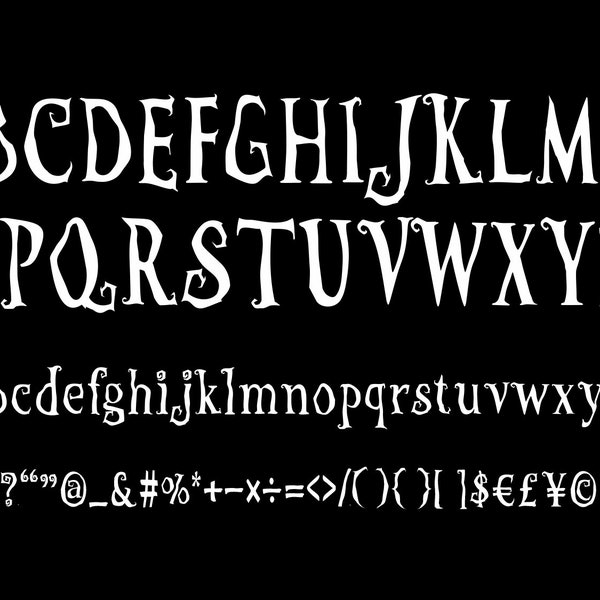 SDForTimBurton -  Gothic Font, Fairy tale Font,  Cinematic Font, Web, Procreate Font | Instant Digital Download