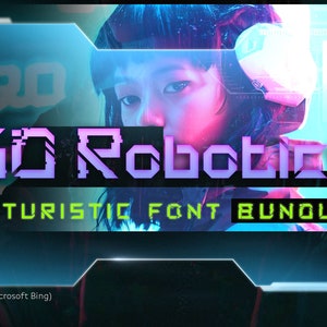 SDRobot Bundle -- Futuristic Science Font - Cyber Font, Robotic Font, Hacker Font,  | Instant Digital Download