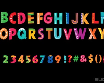 Festival Clipart - Alphabet Clipart, PNG Clip Art, Vector File- | Instant Digital Download