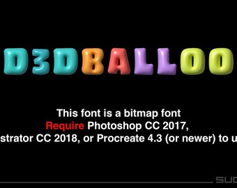 SD3DBalloon- 3D Balloon Font - Cute Font - Crafty Font - Canva Font - | Instant Digital Download