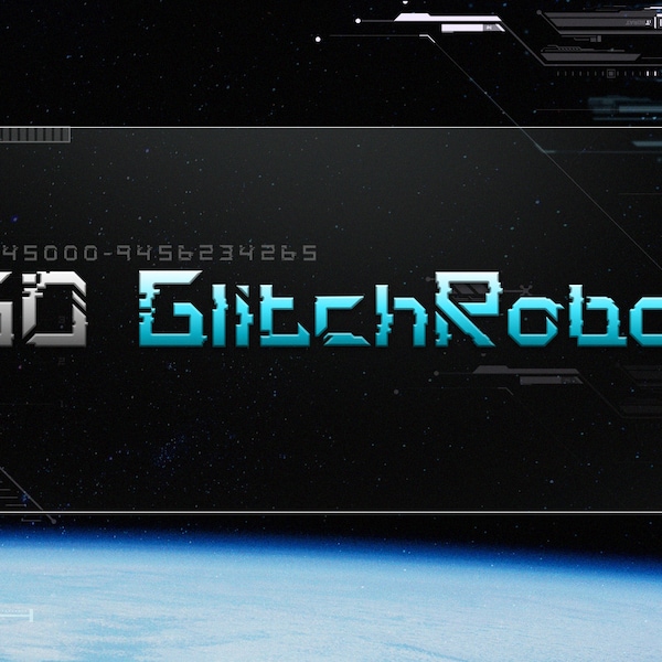 SDGlitchRobot-- Futuristic Science Font - Cyber Font, Robotic Font, Hacker Font,  | Instant Digital Download