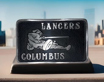 Placa coleccionable de aluminio fundido del club de coches LANCERS COLUMBUS (pieza rara).