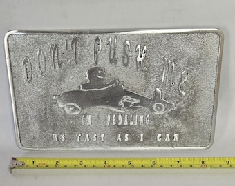 Alluminio pressofuso NON SPINGERMI Sto pedalando più veloce che posso Targa per auto