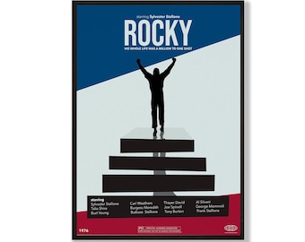 Lámina de la película Rocky, arte minimalista, póster de película retro