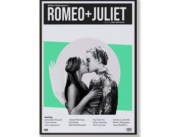 Romeo + Juliet Movie Print, Minimalist Retro Art