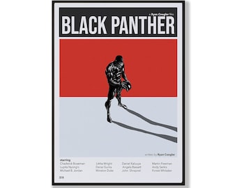 Póster de la película Black Panther, lámina artística minimalista