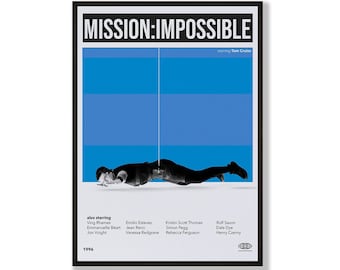 Mission Impossible Film Poster, Minimalistischer Druck, Retro Wandkunst
