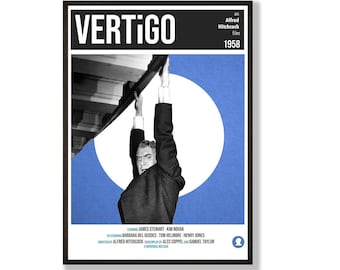 Vertigo Movie Poster, Retro Minimalist Art Print