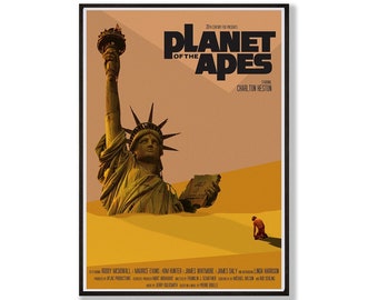 Affiche de film rétro La planète des singes, impression d'art minimaliste