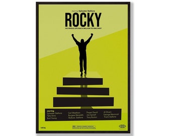 Póster de la película Rocky, lámina de inspiración vintage, arte minimalista