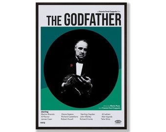 The Godfather Movie Print, Minimalist Retro Poster, Mid-Century Modern Art