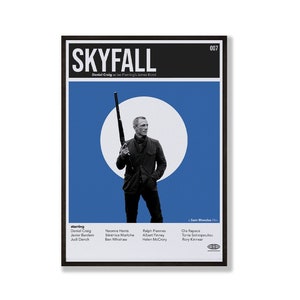 VINTAGE INSPIRED Movie Print, Retro Bond 007 Poster, Midcentury Modern, Retro TV Show Poster, Minimal Movie Art, Best Movies of All Time