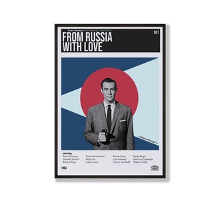 VINTAGE INSPIRED Movie Print, Retro Bond Poster, Midcentury Modern, Retro TV Show Poster, Minimal Movie Art, Best Movies of All Time, Art