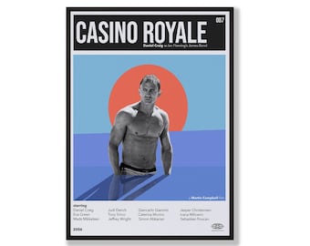VINTAGE INSPIRED Movie Print, Retro Bond 007 Poster, Midcentury Modern, Retro TV Show Poster, Minimal Movie Art, Best Movies of All Time