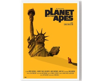 Affiche du film La planète des singes, impression rétro minimaliste