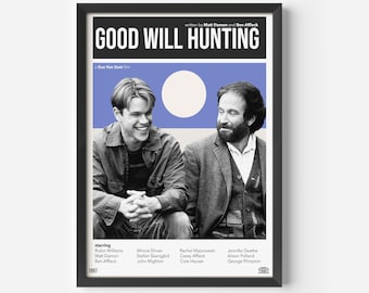 Stampa A3 Incorniciata Del Film Will Hunting – Con Firma E Autografo, Foto Di Matt Damon E Robin Williams, Per Collezionisti E Appassionati