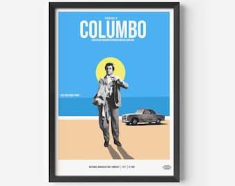 Columbo TV Show Print, Retro Minimalist Movie Art