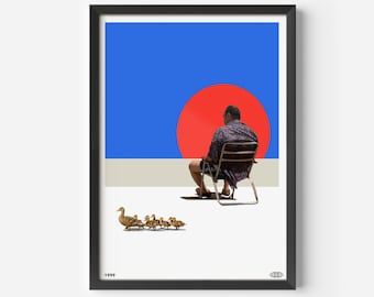 Impressão de programa de TV com inspiração vintage, pôster de filme retrô, estilo moderno de meados do século, pôster de programa de TV retrô, arte cinematográfica minimalista, os melhores filmes de todos os tempos, arte