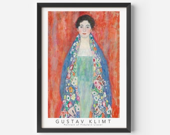 Gustav Klimt, Porträt von Fräulein Lieser, MidCentury Kunstposter, berühmtes Gemälde, Wanddekoration berühmter Künstler, Museumswandkunst, Retro-Kunst