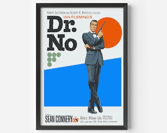 Poster Vintage 007 Sean Connery - Format 60x90 Cm, Film Manifesto, Neuf, Fabriqué En Italie