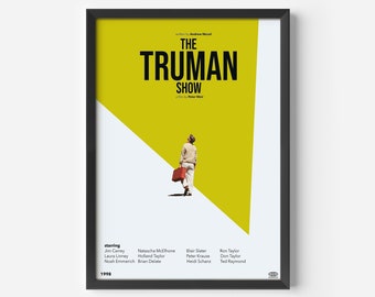 Retrofilmaffisch: Truman Show, minimalistiskt konsttryck