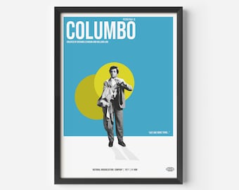 Vintage Inspired Columbo TV Show Print, Minimalist Movie Art