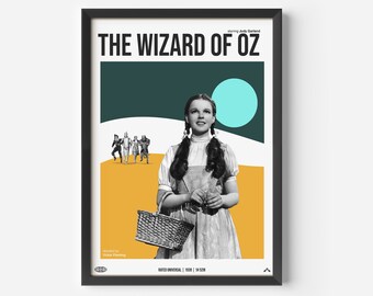 The Wizard of Oz Print, Minimalist Movie Poster, Retro Art