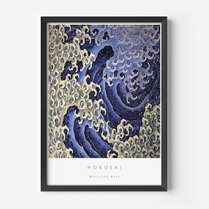 Japanese art, Great Wave of Kanagawa, MidCentury Art Poster, Famous Painting, Famous Artist Wall Decor, Museum Wall Art, Exhibition Art