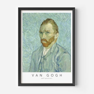 Vincent Van Gogh, Self Portrait, Mid-Century Art Poster, Famous Painting, Famous Artist Wall Decor, Museum Wall Art, Exhibition Art