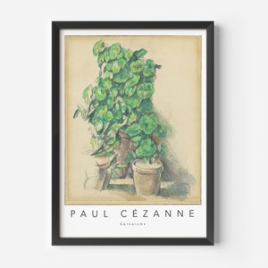 Paul Cezanne, Geraniums, Mid-Century Art Poster, Famous Painting, Famous Artist Wall Decor, Museum Wall Art, Exhibition Art