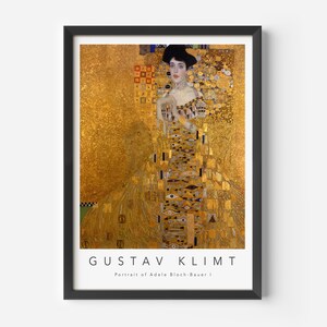 Gustav Klimt, Portrait of Adele Bloch-Bauer, MidCentury Art Poster, Famous Painting, Famous Artist Wall Decor, Museum Wall Art, Retro Art