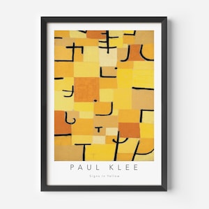 Paul Klee, Signs in Yellow, Mid-Century Art Poster, Famous Painting, Famous Artist Wall Decor, Museum Wall Art, Exhibition Art