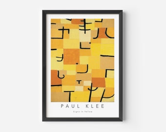 Paul Klee, Signs in Yellow, Mid-Century Art Poster, Famous Painting, Famous Artist Wall Decor, Museum Wall Art, Exhibition Art