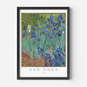 Van Gogh, Irises, MidCentury Art Poster, Famous Painting, Famous Artist Wall Decor, Museum Wall Art, Exhibition Art