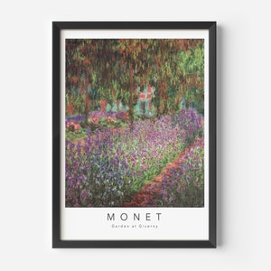 Claude Monet, Giverny Garden, MidCentury Art Poster, Famous Painting, Famous Artist Wall Decor, Museum Wall Art, Exhibition Art