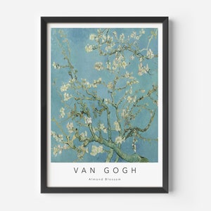 Vincent Van Gogh, Almond Blossoms, Mid-Century Art Poster, Famous Painting, Famous Artist Wall Decor, Museum Wall Art, Exhibition Art